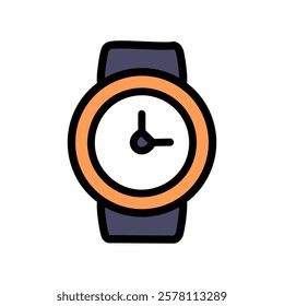 Wrist watch icon on white background. Vector illustration in flat style.