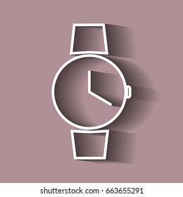 Wrist watch icon  with shadow