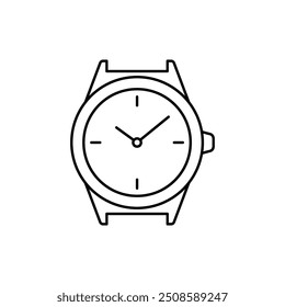 Wrist watch icon. Simple outline style. Wristwatch, modern, shape, business, clock, face, accessory, equipment, time concept. Thin line symbol. Vector illustration isolated.