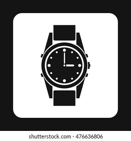 Wrist watch icon in simple style isolated on white background. Time symbol