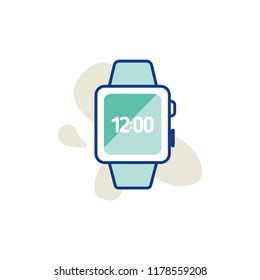 Wrist watch icon. Smart сlock icon. Flat design style. Vector illustration.  