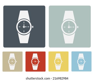 Wrist Watch Icon Symbol Vector Set 