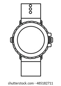 Wrist watch icon. Time clock and object theme. Isolated design. Vector illustration