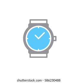 Wrist watch icon vector, filled flat sign, solid colorful pictogram isolated on white. Wristwatch symbol, logo illustration