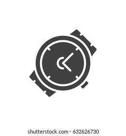 Wrist watch icon vector, filled flat sign, glyph style pictogram isolated on white. Symbol, logo illustration. Pixel perfect