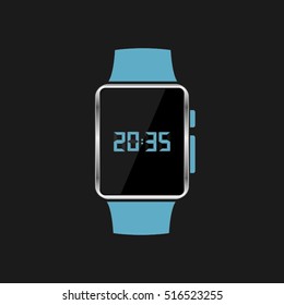 wrist watch icon vector illustration eps10. Isolated badge clock time for website or app - stock infographics