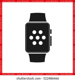 wrist watch icon vector illustration eps10. Isolated badge clock time for website or app - stock infographics