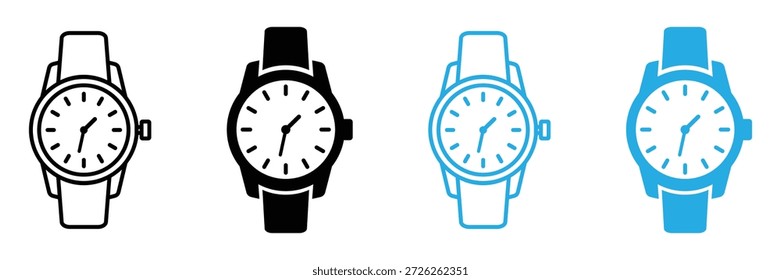 Wrist Watch Icon Vector – Minimal Timepiece Symbol for Clock, Timer, and Schedule Apps