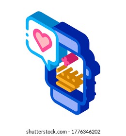 wrist watch to indicate work of heart icon vector outline illustration