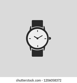 A wrist watch isolated on a gray background. Watch icon. Vector illustration EPS 10.