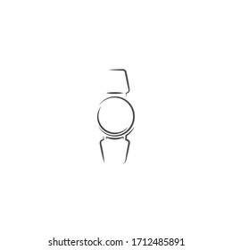 wrist watch logo icon design with simple line art style