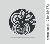 Wrist watch mechanism. Vector illustration.