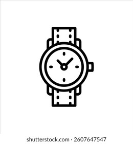 wrist watch outline icon. wrist watch black line illustration.