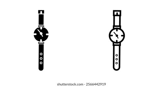 wrist watch set icon on white background