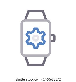 wrist watch setting colour line vector icon