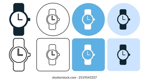 relógio de pulso ou relógio inteligente, relógio de banda mão pictograma ícone símbolo ícone símbolo ui e ux design, glifos e linha de traçado