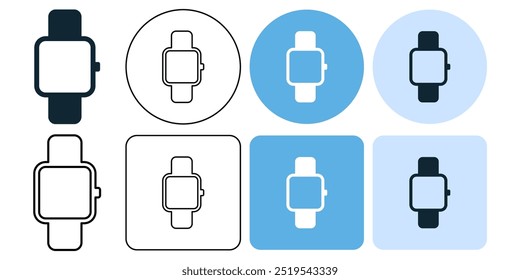 relógio de pulso ou relógio inteligente, relógio de banda mão pictograma ícone símbolo ícone símbolo ui e ux design, glifos e linha de traçado