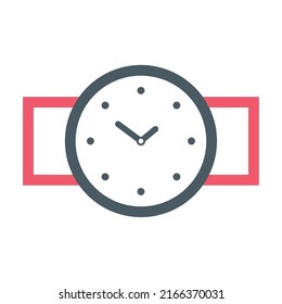 icono de tiempo de reloj de pulsera plano