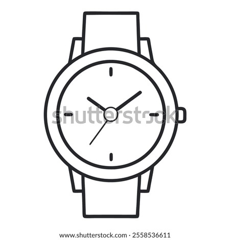    Wrist watch vector art illustration.
