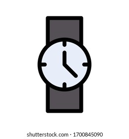 wrist watch vector flat color icon 