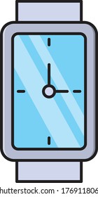 wrist watch vector flat color icon 