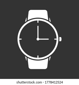 wrist watch vector icon. Clock flat illustration. editable. vector illustration.