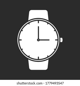 Armbanduhr, Vektorsymbol. Uhrenflache Abbildung. editierbar. Vektorgrafik.
