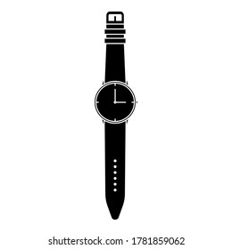 icono vectorial de reloj de pulsera. Icono del vector Watch. Ilustración plana de reloj. modificable. ilustración vectorial.