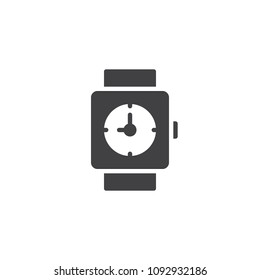 Wrist watch vector icon. filled flat sign for mobile concept and web design. Hand clock simple solid icon. Symbol, logo illustration. Pixel perfect vector graphics