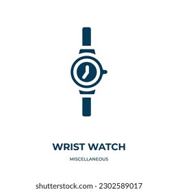 Armbanduhr, Vektorsymbol. Armbanduhr, Handgelenk, Uhren gefüllte Symbole aus einem flachen vielseitigen Konzept. Einzeln schwarzes Symbol, Vektorgrafik-Symbol-Element für Webdesign und mobile Apps