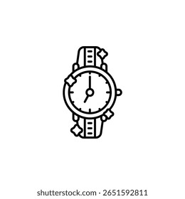 Ícone de vetor do Wrist Watch. Estilo de linha de ícone de joias. uso perfeito para logotipo, apresentação, site e muito mais.
