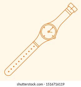 Wrist watch vector icon, linear logo.