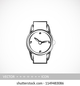 Wrist Watch. Vector icon in the style of linear design.