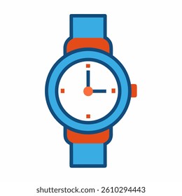 Wrist watch vector on white background.
