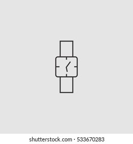 wrist watch vector outline icon, can be used for weband mobile design
