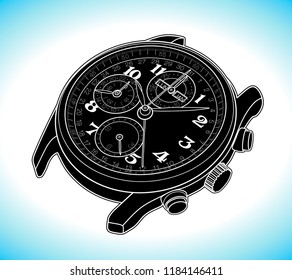 wrist watch vector sketch simple line illustration