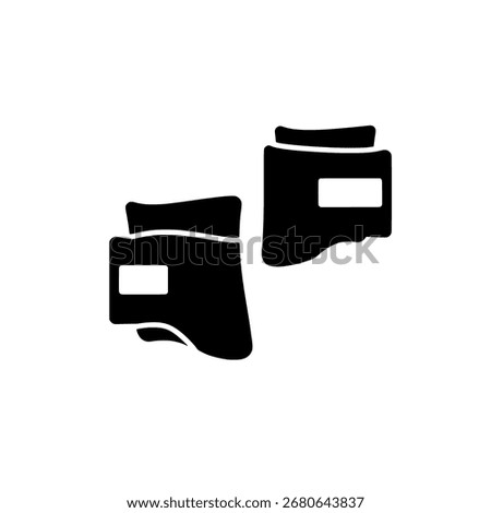 Wrist wraps for weightlifting, vector silhouette of gym accessories for fitness, bodybuilding, and strength training support.