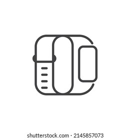 Wristband watch line icon. linear style sign for mobile concept and web design. Fitness bracelet outline vector icon. Symbol, logo illustration. Vector graphics