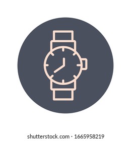 diseño de ilustración vectorial de icono y bloque de reloj de pulsera
