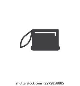 Wristlet bag vector icon. filled flat sign for mobile concept and web design. Wristlet wallet glyph icon. Symbol, logo illustration. Vector graphics