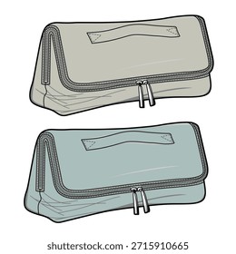 Modelo de maquete de vetor de design plano técnico da carteira de pulso.