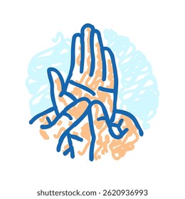 pulso massagem terapia ícone doodle esboço vetor. pulso massagem terapia sinal. símbolo isolado ilustração