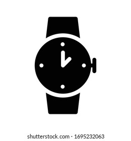 wristwatch aa vector glyph flat icon  