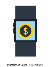 wristwatch bitcoin cryptocurrency fintech isolated