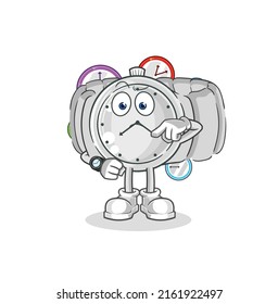 el reloj de pulsera con caricatura de reloj de pulsera. vector de mascota de dibujos animados
