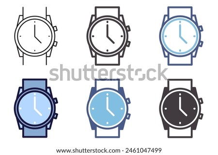 Wristwatch clock icon. Vector graphic element 