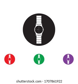 Icono de reloj de la muñeca plantilla vectorial ilustración de diseño plano
