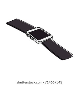 wristwatch clock isolated icon