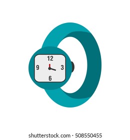 wristwatch clock isolated icon vector illustration design