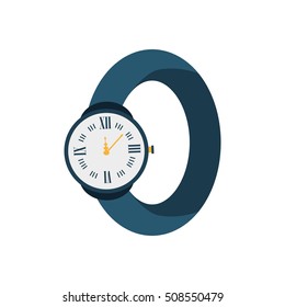 wristwatch clock isolated icon vector illustration design